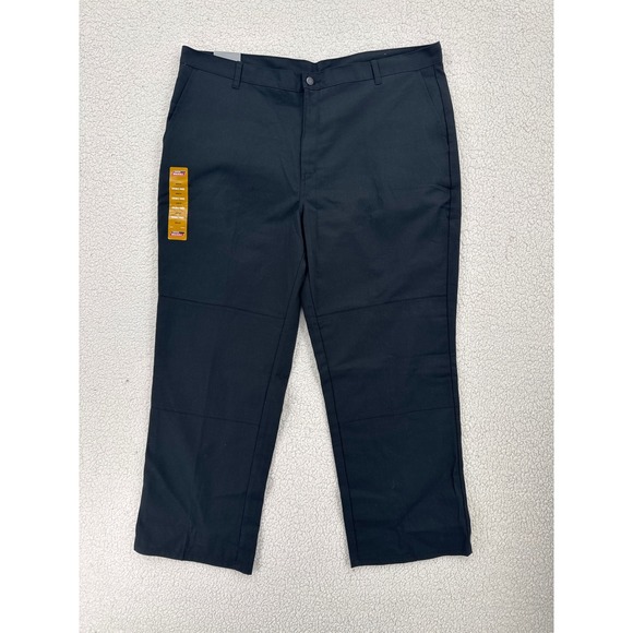Dickies Mens 44x30 Black Double Knee Relaxed Fit Flex Straight Leg Pants - Picture 1 of 6